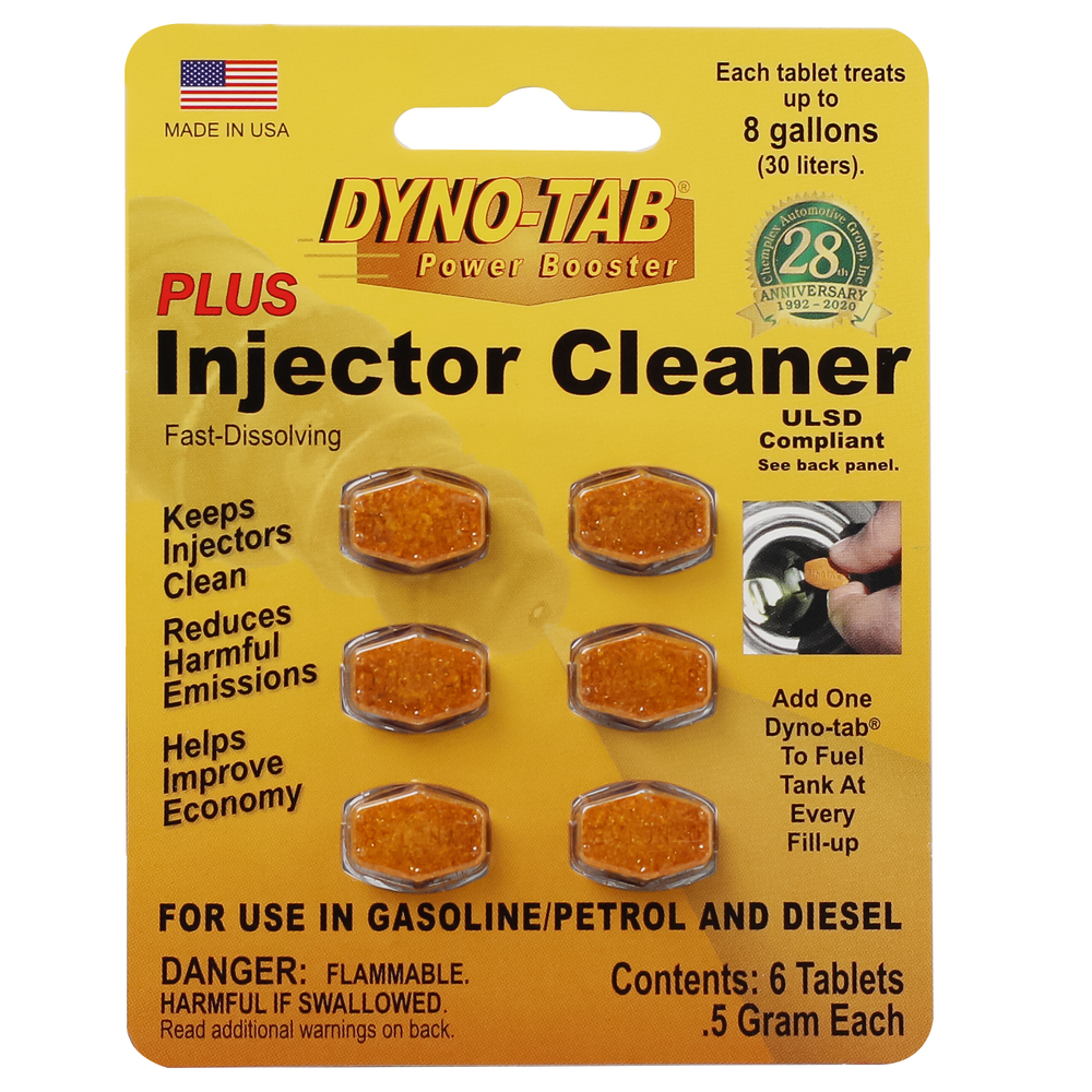 produDYNO TAB Injector Cleaner – for GASOLINE & DIESEL Engines, Improve Fuel Economy, Reduce Knocking & Improve Acceleration, 6 Tablet Card, 1 Tablet Treats 30L – 45446ct1