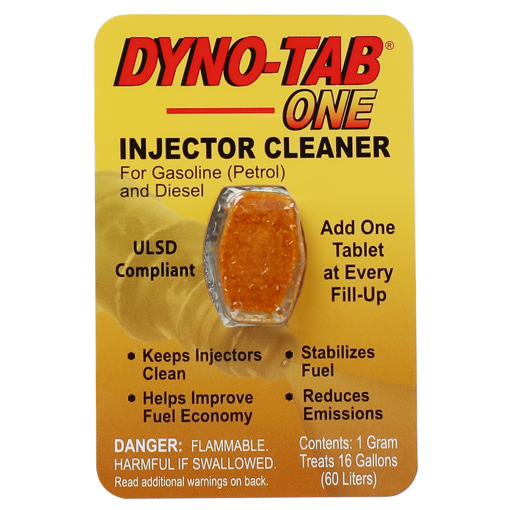 DYNO TAB Injector Cleaner – for GASOLINE & DIESEL Engines, Improve Fuel Economy, Reduce Knocking & Improve Acceleration, 1 Tablet Treats 60L – 45444